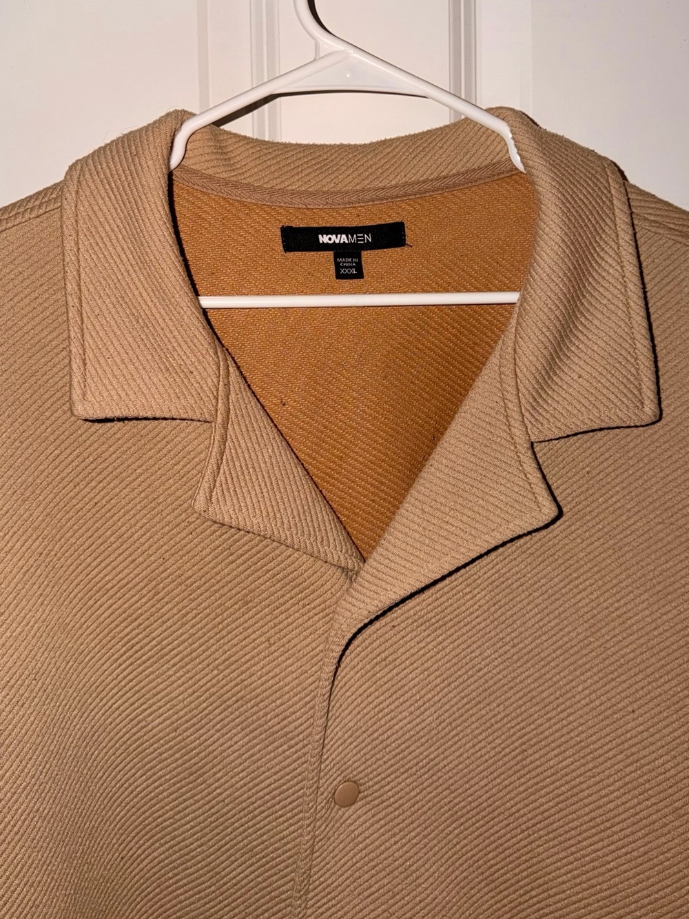 Tan Ribbed Button-Front Cardigan